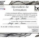 Attestation de formation Massage assis Amma