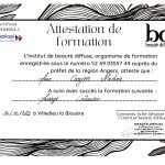 Attestation de formation Massage crânien